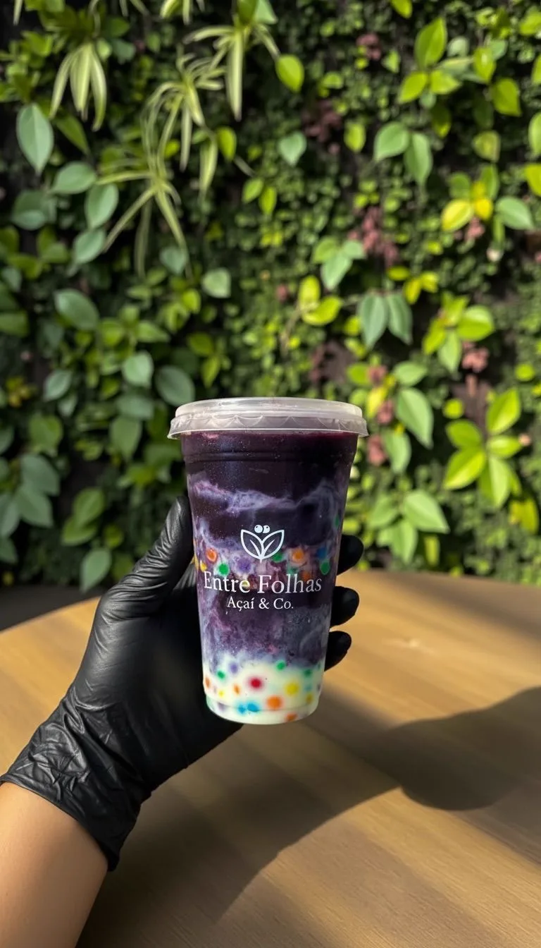 Açaí com toppings selecionados